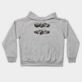 car vintage illustration Kids Hoodie